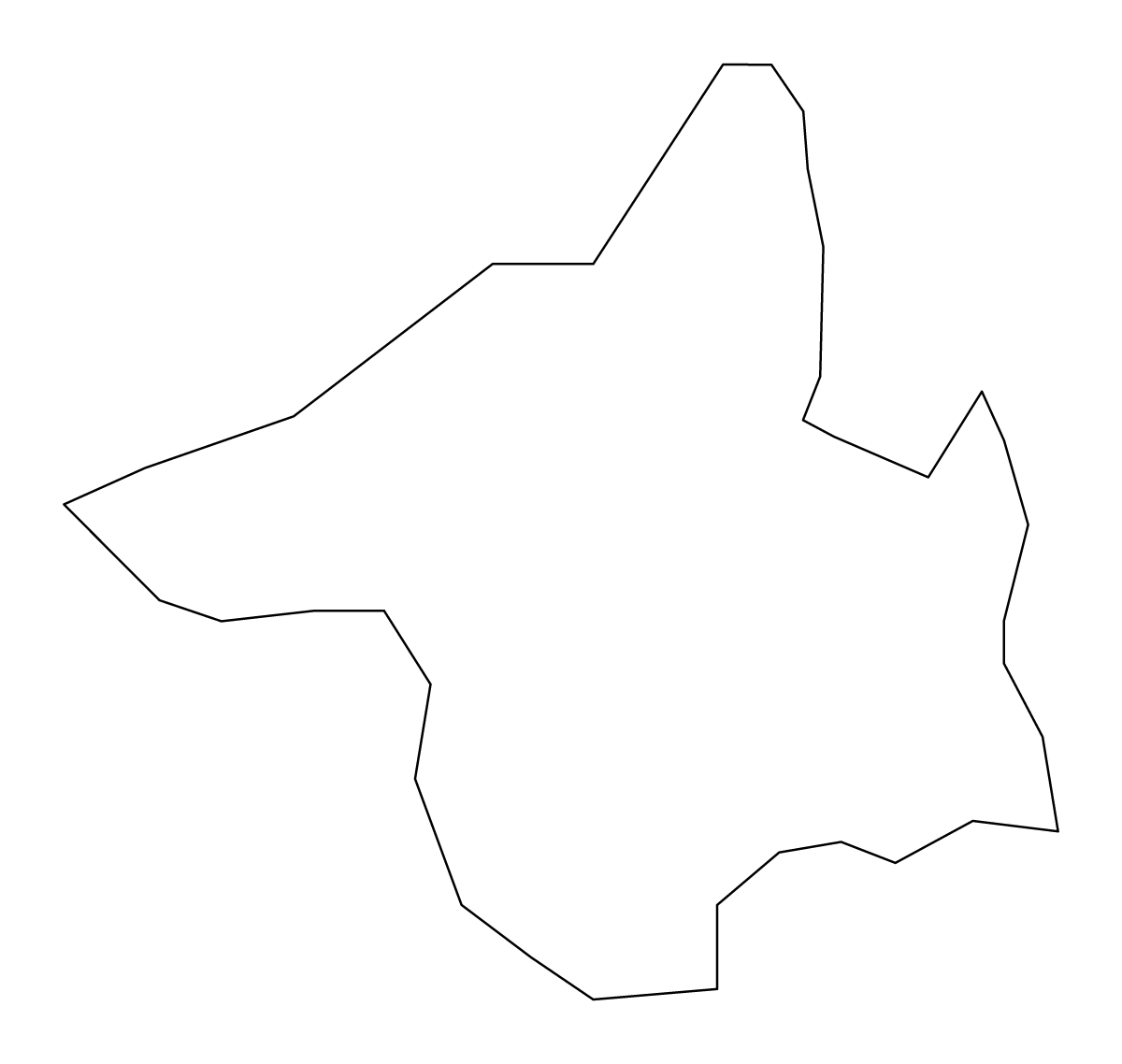 Carte de contour de Mališevo, Kosovo.