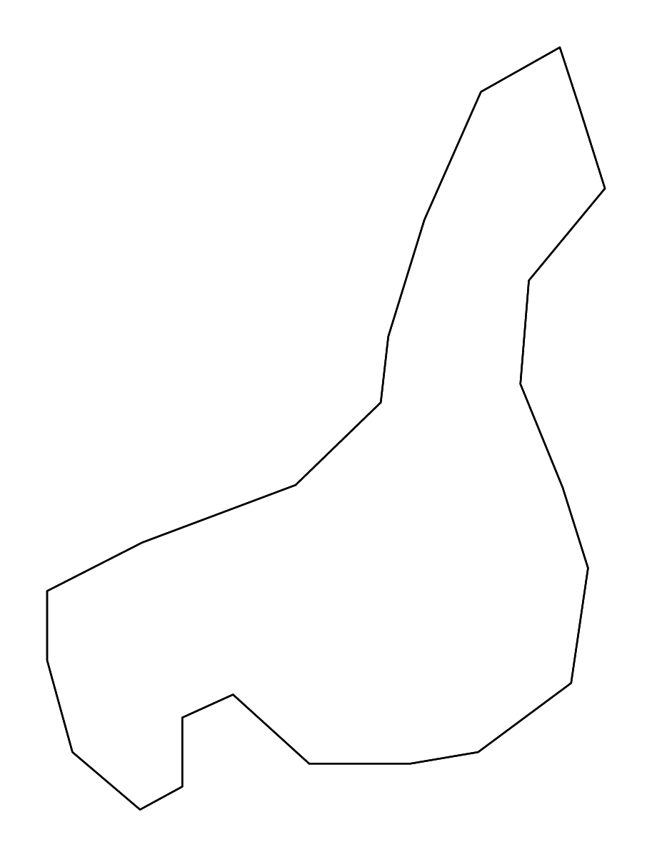 Mapa de contorno de Obiliq, Kosovo con ríos.