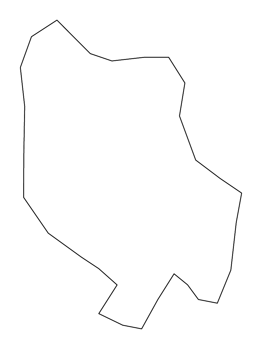 Outline map of Orahovac District, Kosovo with rivers.