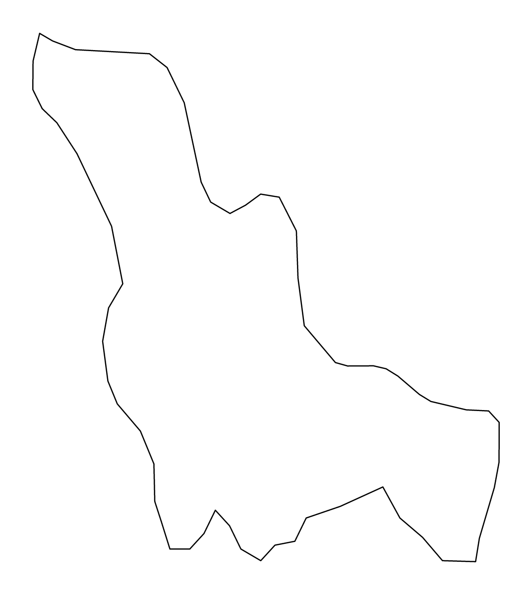 Mapa de contorno de Podujevo/Podujeva, Kosovo.