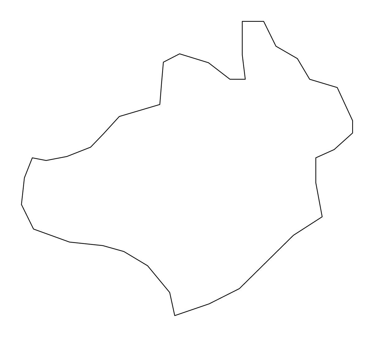 Outline map of Štrpce District, Kosovo.