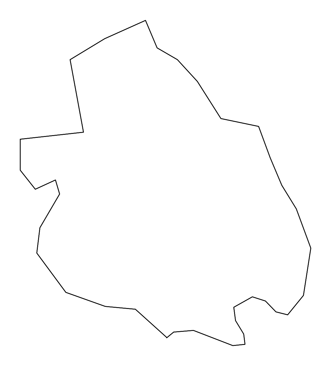 Carte de contour de Viti/Vitina, Kosovo avec rivières.