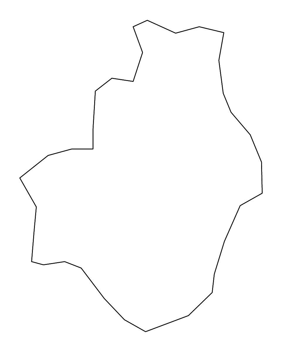 Outline map of Vučitrn District, Kosovo with rivers.