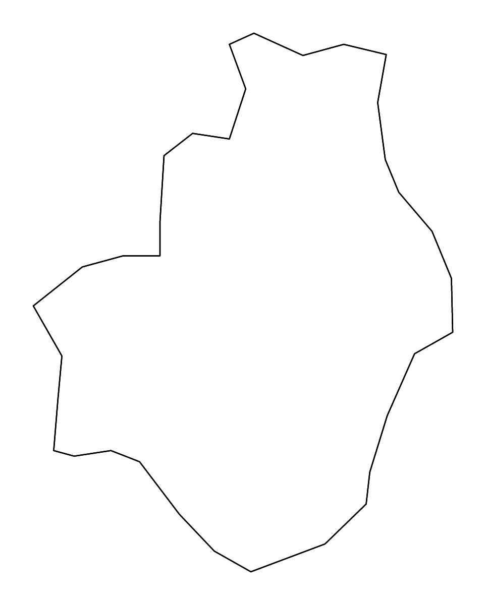 Mapa de contorno de Vučitrn, Kosovo con ríos.