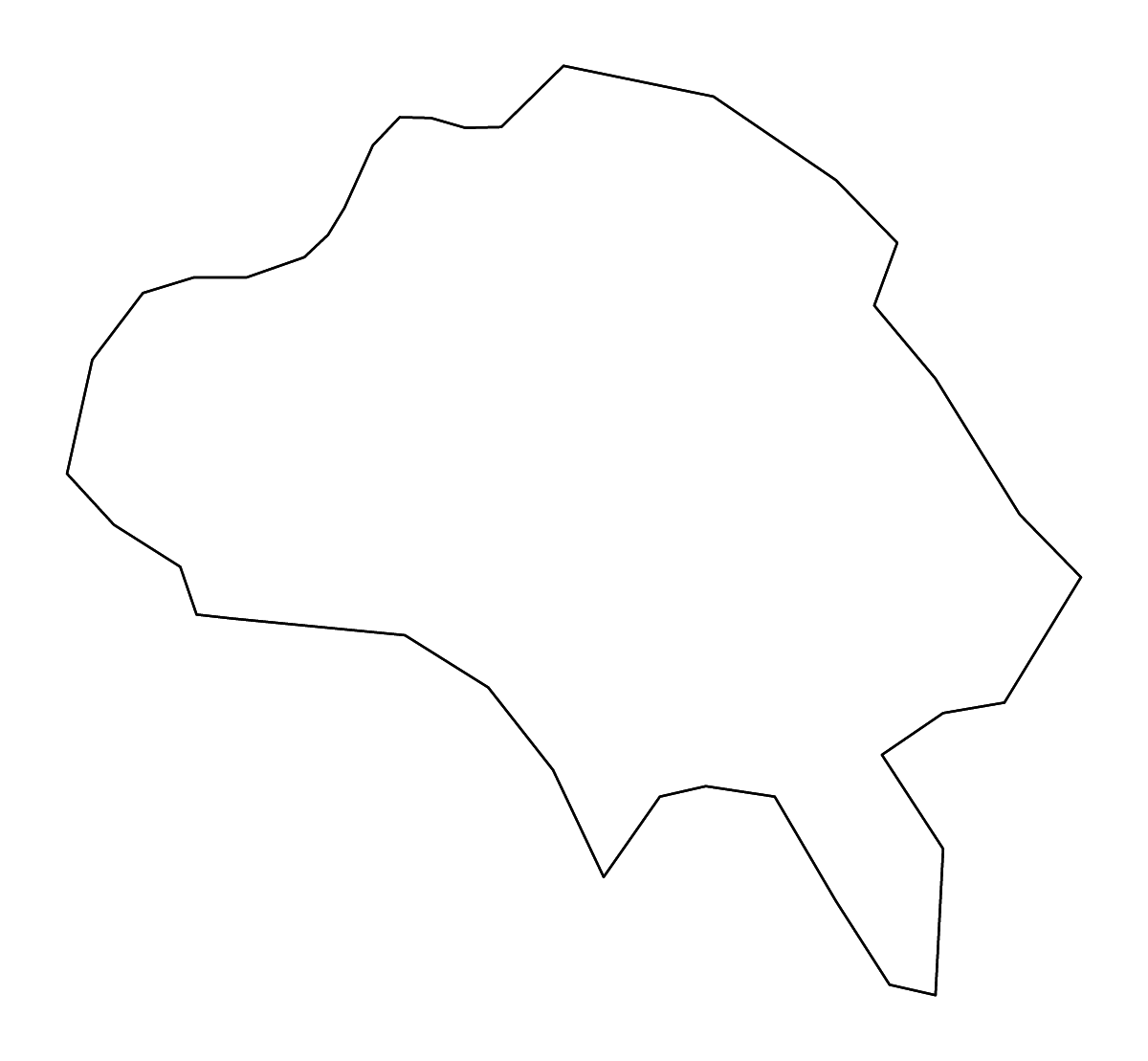 Mapa de contorno de Zubin Potok, Kosovo con ríos.