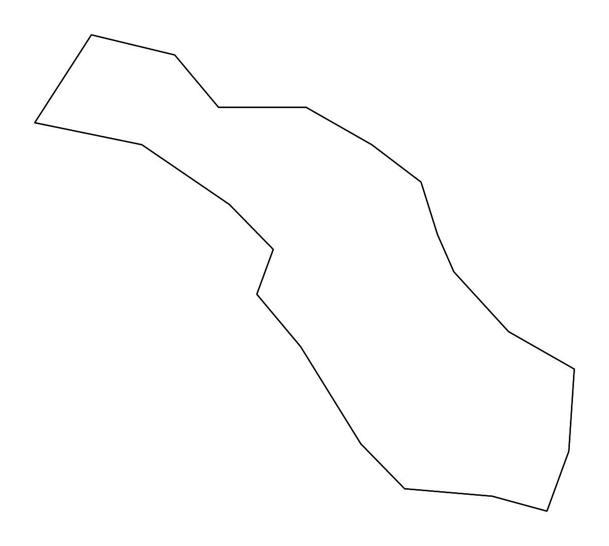 Outline map of Zvečan District, Kosovo with rivers.