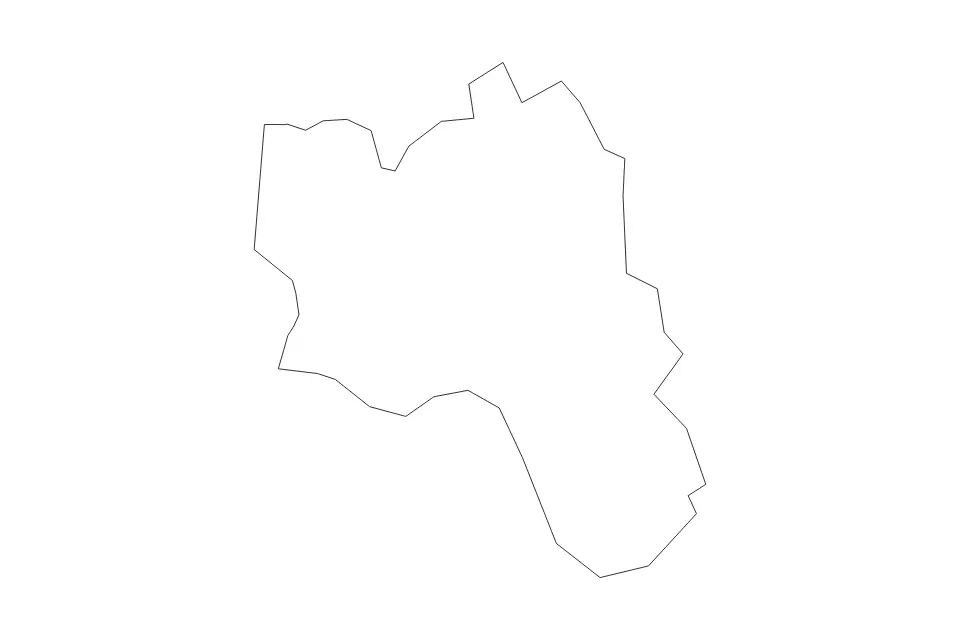 Outline map of Auce Municipality, Latvia with subdivision borders.