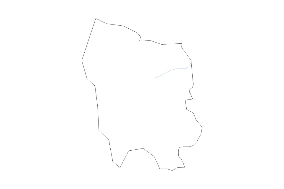 Outline map of Brocēni Municipality, Latvia with subdivision borders and rivers.