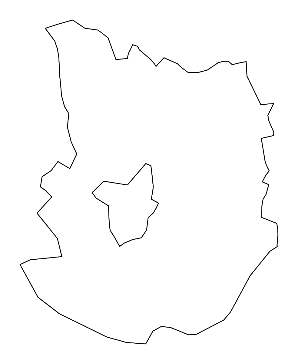 Mapa de contorno de Daugavpils (municipio), Latvia con ríos.