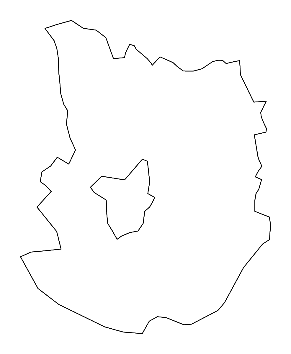 Mapa de contorno de Daugavpils (municipio), Latvia con ríos.