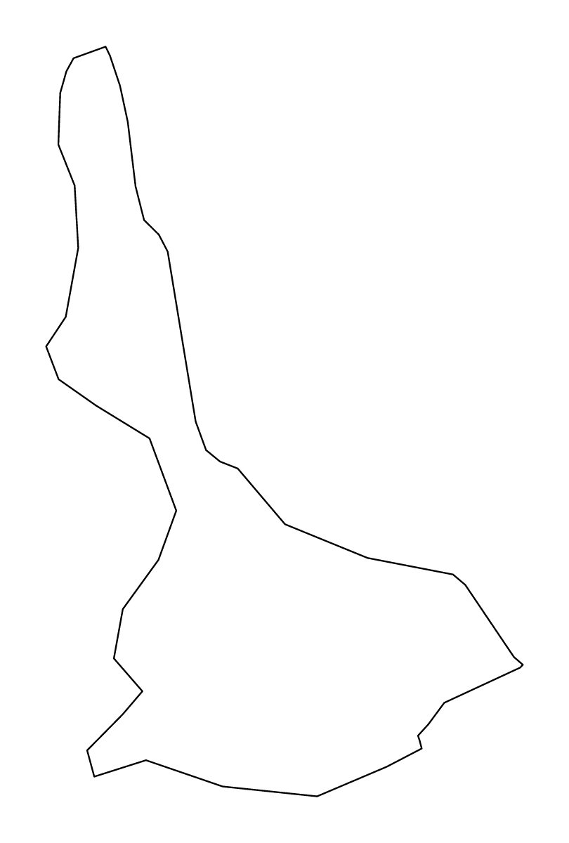 Outline map of Engure Municipality, Latvia.