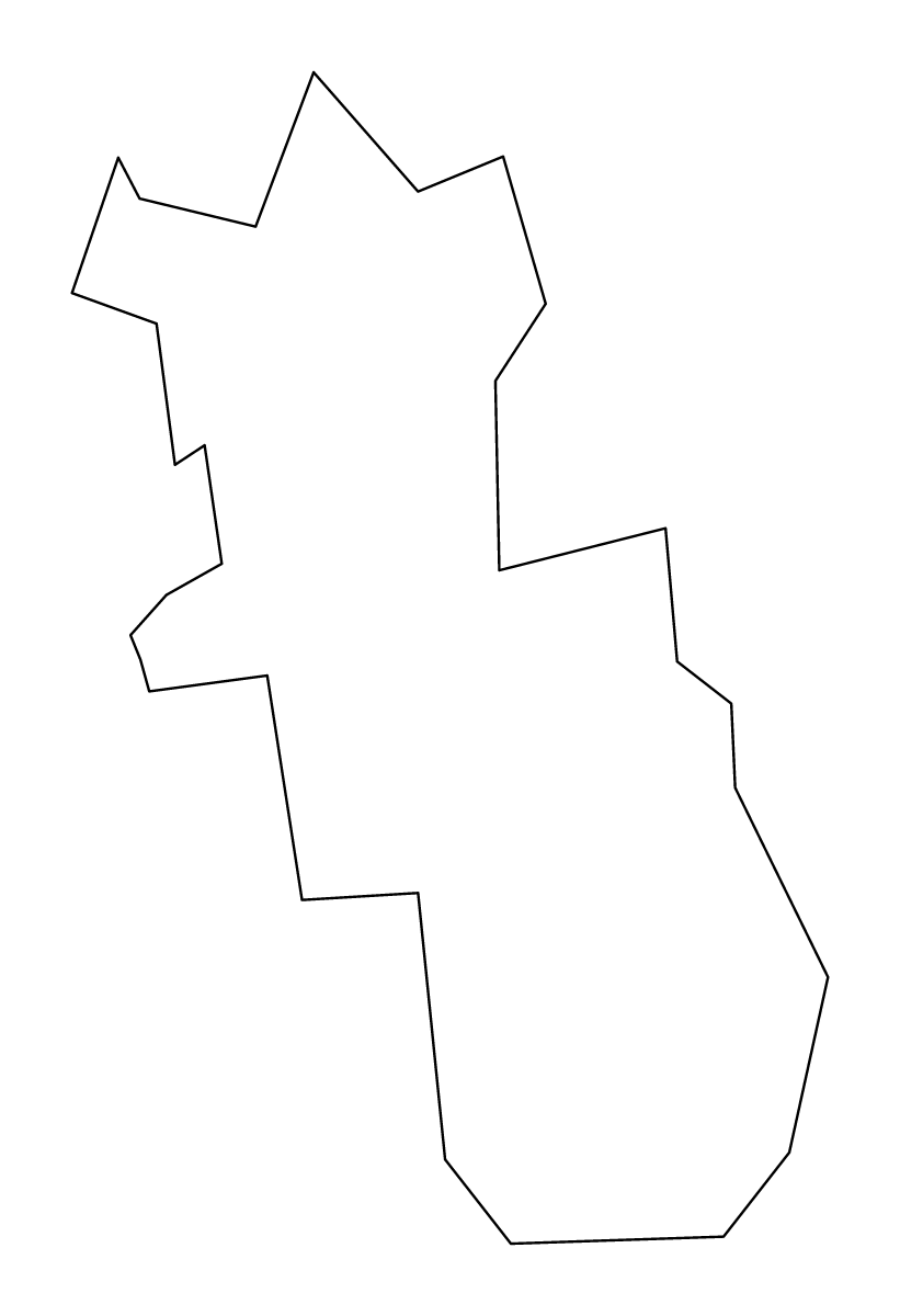 Outline map of Grobiņa Municipality, Latvia.