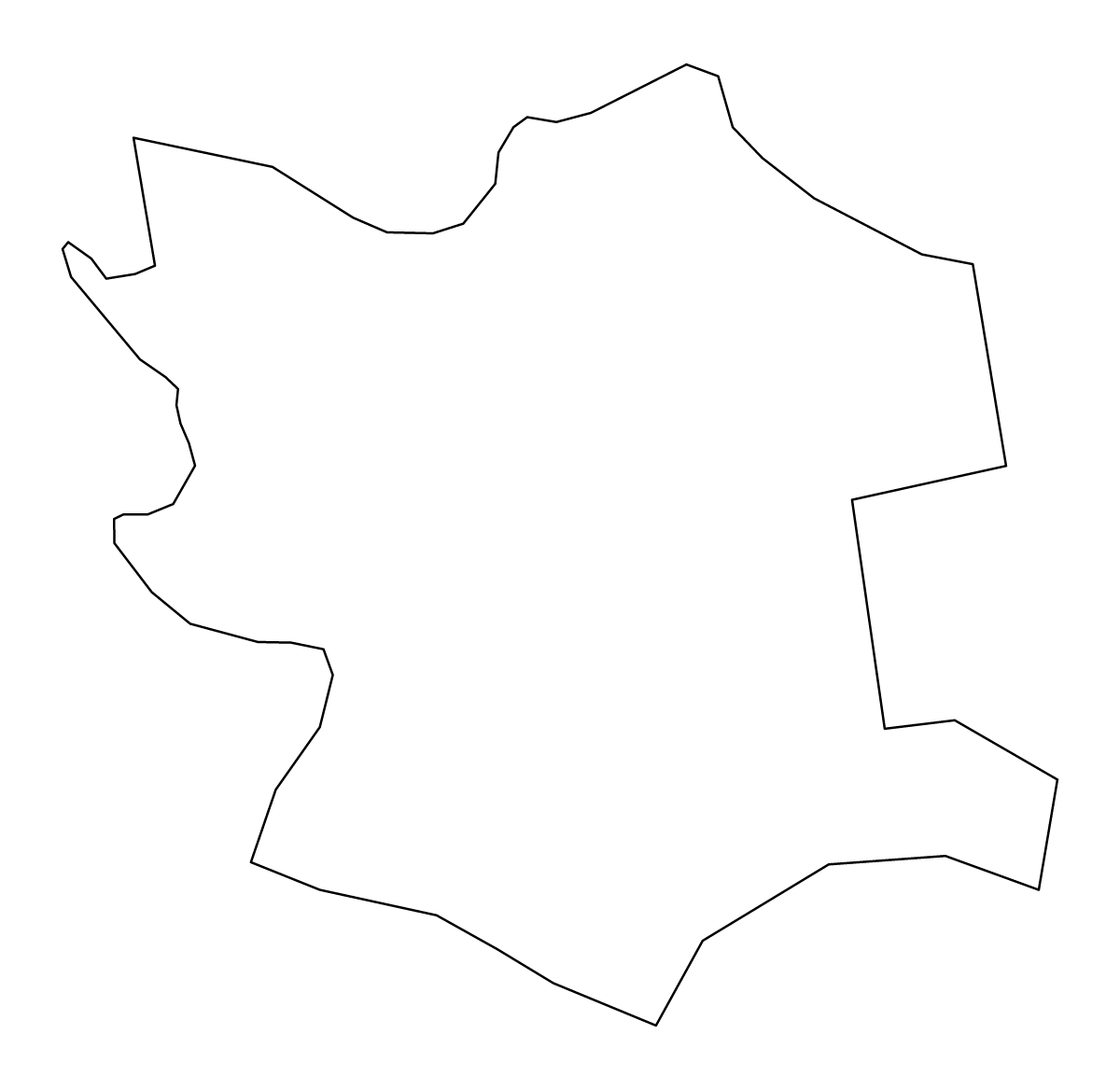 Outline map of Iecava Municipality, Latvia.