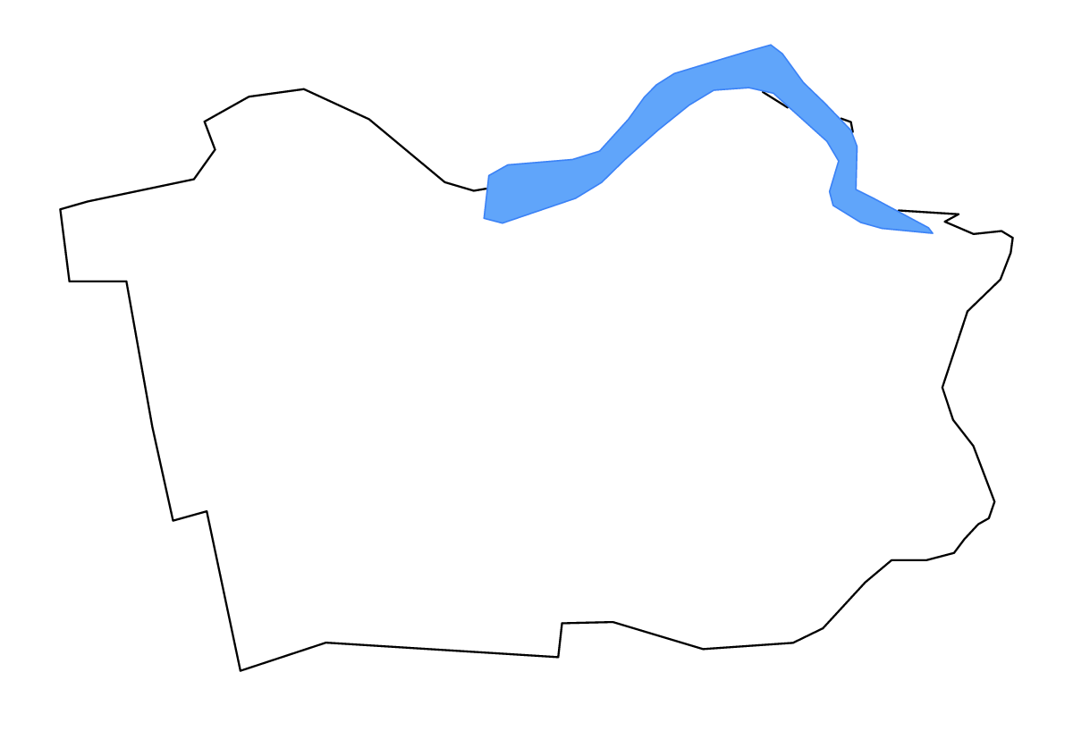Carte de contour de Jaunjelgava, Latvia avec lacs et rivières.