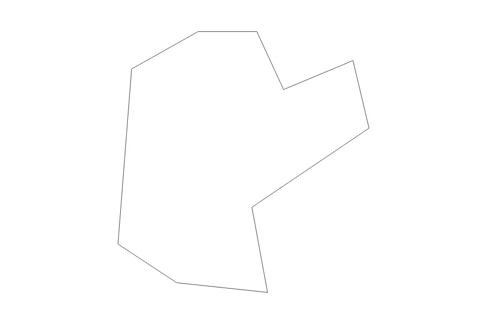 Outline map of Jēkabpils Republican City, Latvia with subdivision borders.