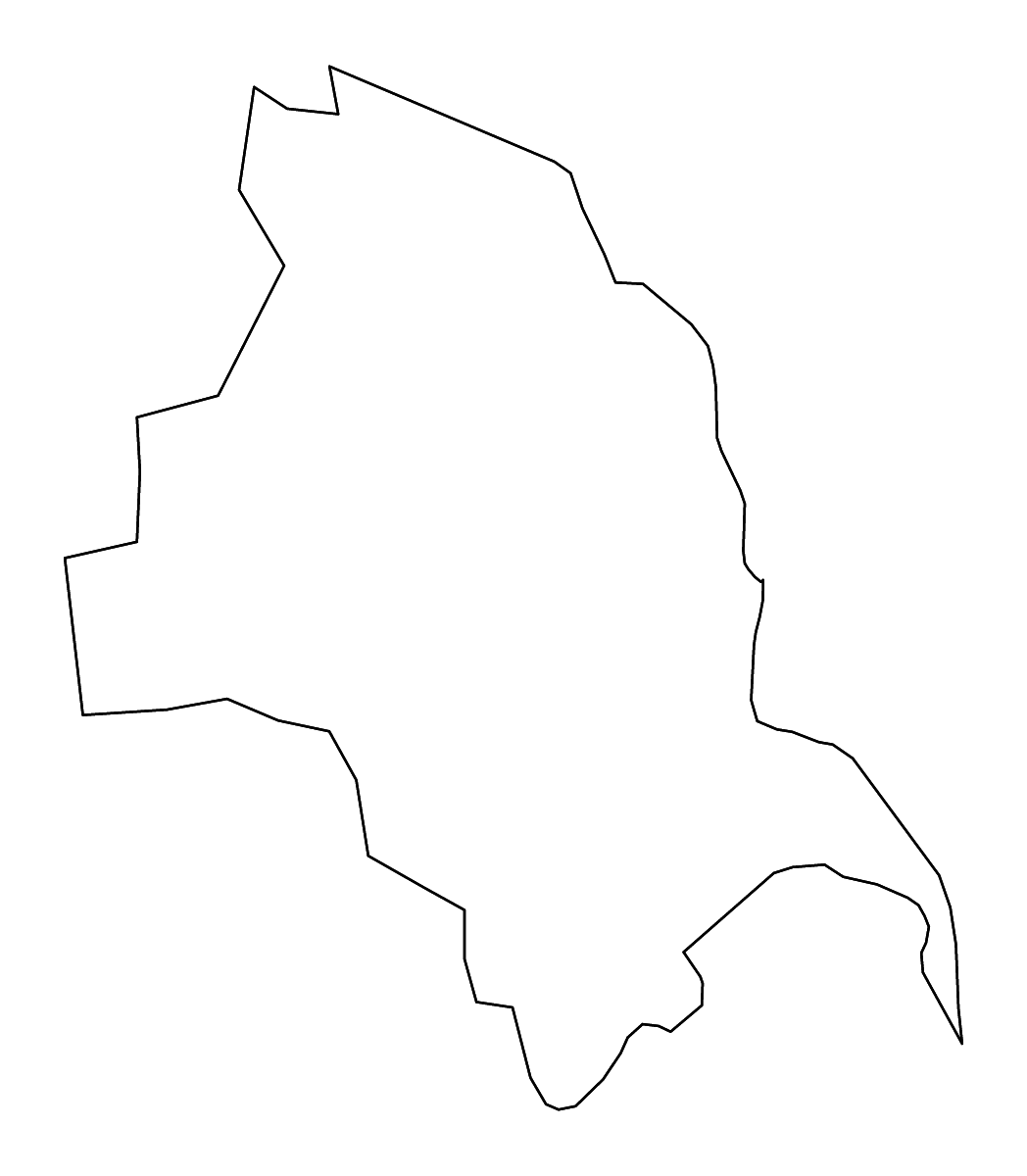 Carte de contour de Jēkabpils (municipalité), Latvia avec rivières.