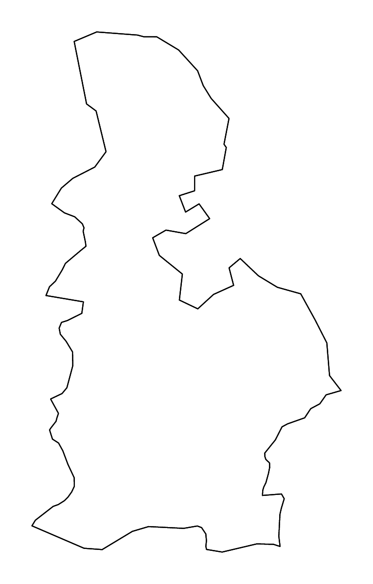 Carte de contour de Jelgava (municipalité), Latvia avec rivières.