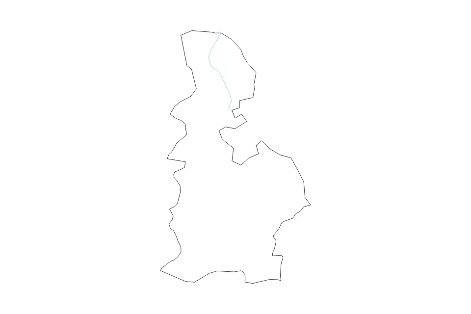 Outline map of Jelgava Municipality, Latvia with subdivision borders and rivers.