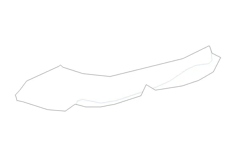 Outline map of Jūrmala Republican City, Latvia with subdivision borders and rivers.