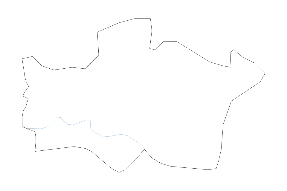 Outline map of Krāslava Municipality, Latvia with subdivision borders and rivers.