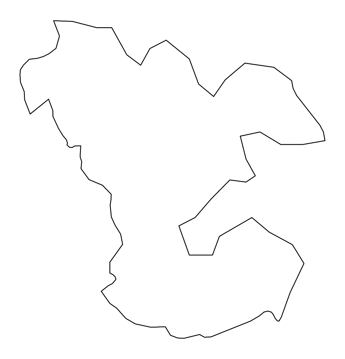 Carte de contour de Ludza, Latvia avec rivières.