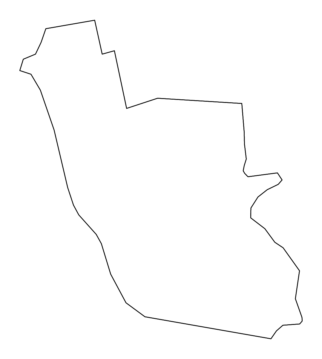 Carte de contour de Nereta, Latvia avec rivières.