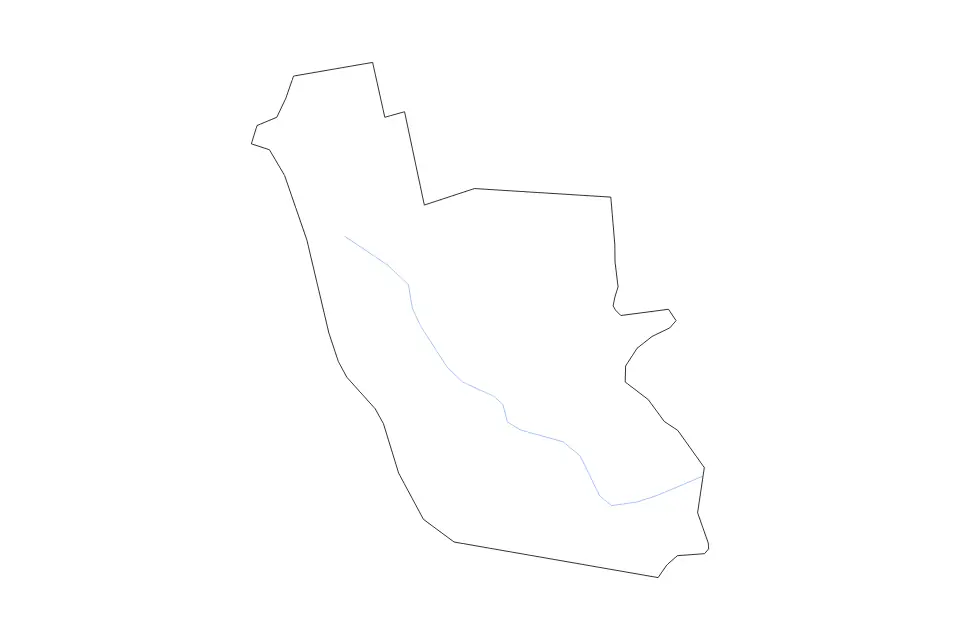 Outline map of Nereta Municipality, Latvia with subdivision borders and rivers.