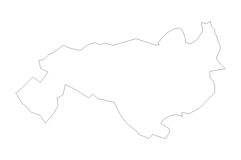 Mapa de Ogre, Latvia de tipo contorno para Europa, con contorno con límites limpios.