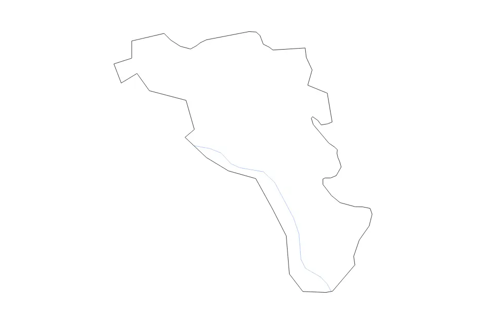 Outline map of Ozolnieki Municipality, Latvia with subdivision borders and rivers.