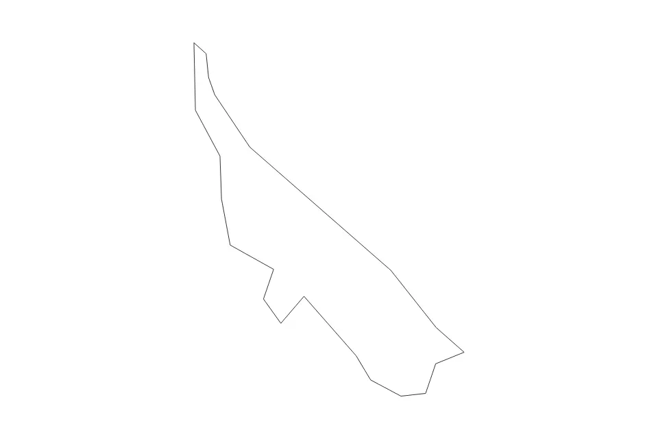 Outline map of Roja Municipality, Latvia with subdivision borders.