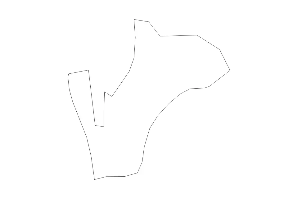 Outline map of Rucava Municipality, Latvia with subdivision borders.