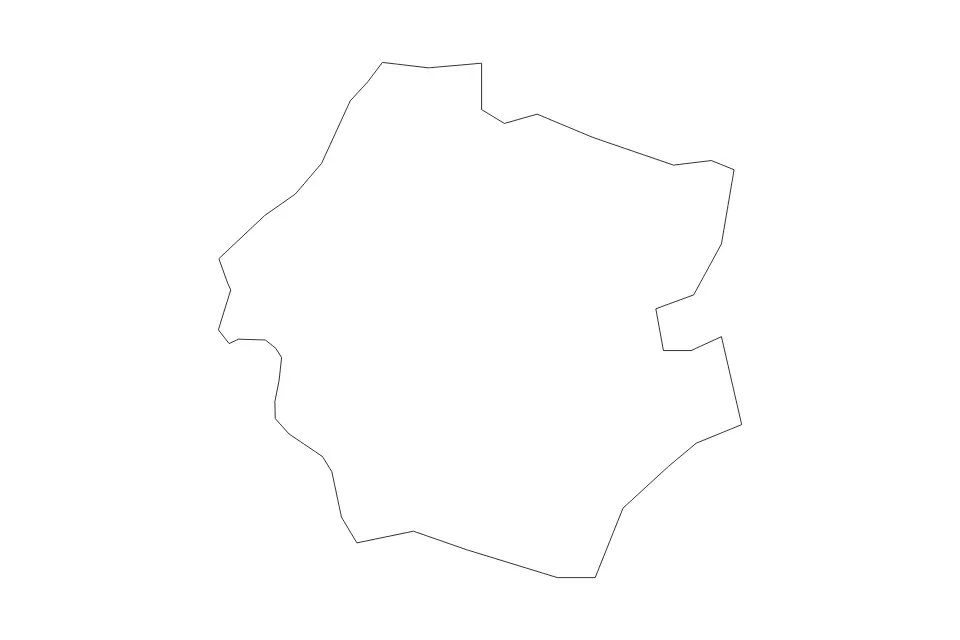 Outline map of Rugāji Municipality, Latvia with subdivision borders.
