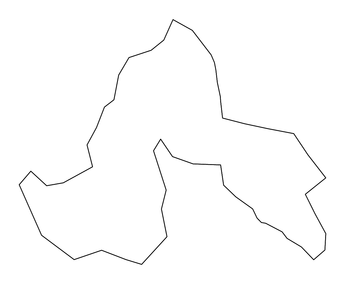 Mapa de contorno de Sigulda, Latvia con ríos.