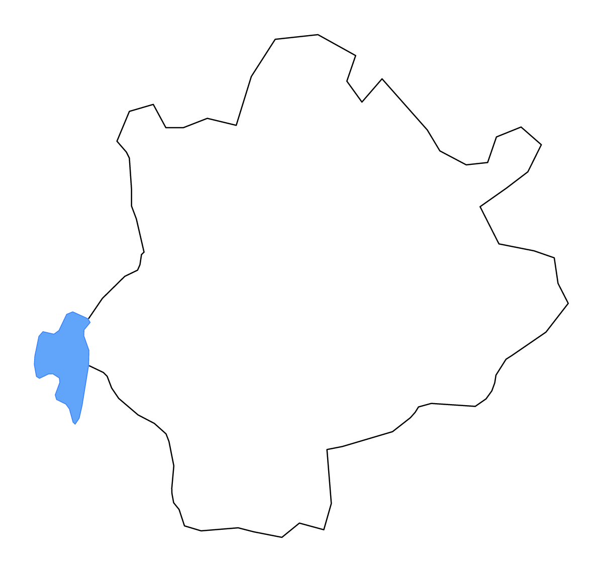 Mapa de contorno de Talsi, Latvia con lagos y ríos.