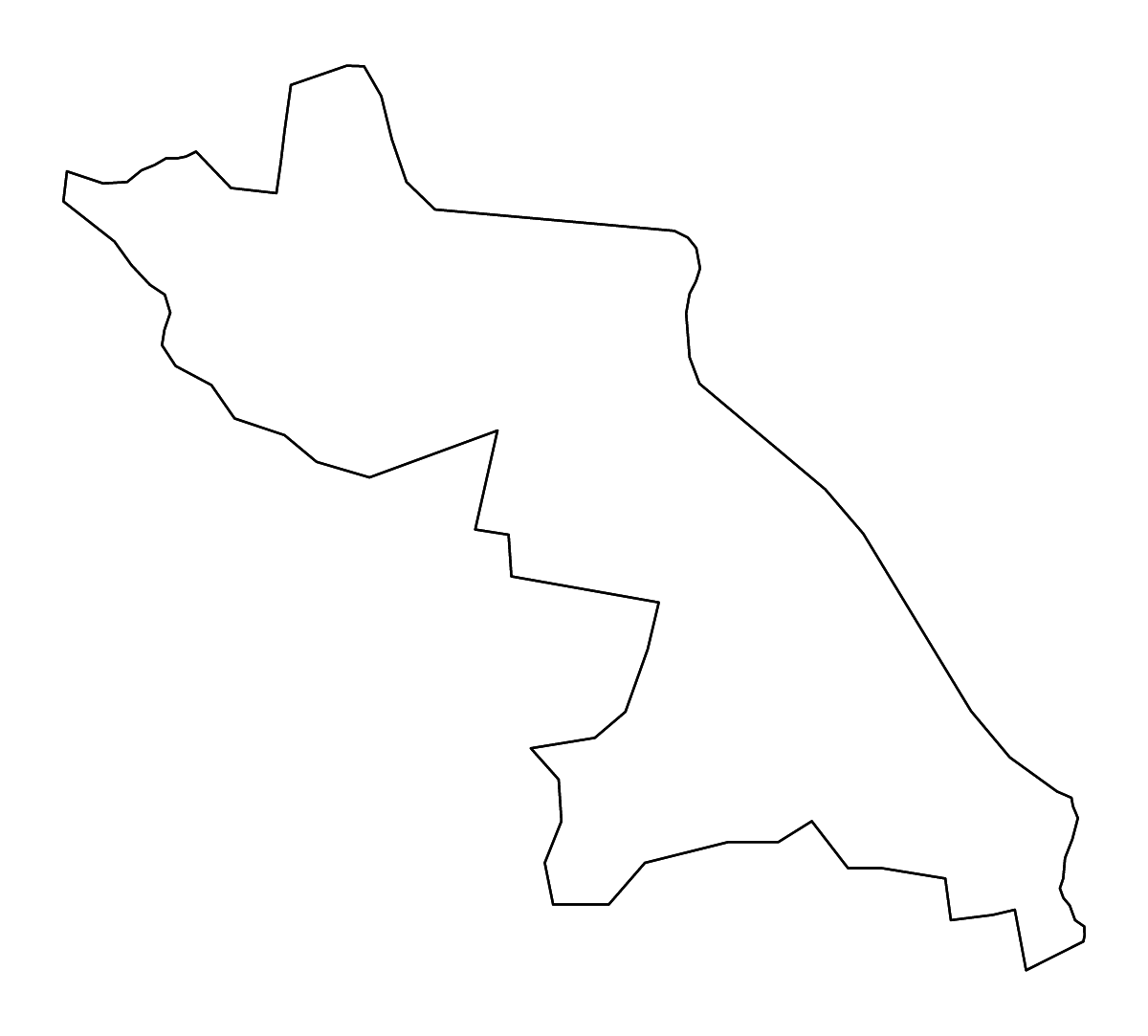 Mapa de contorno de Valka, Latvia con ríos.
