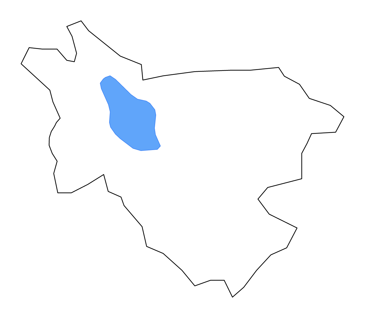 Mapa de contorno de Burtnieku, Latvia con lagos y ríos.