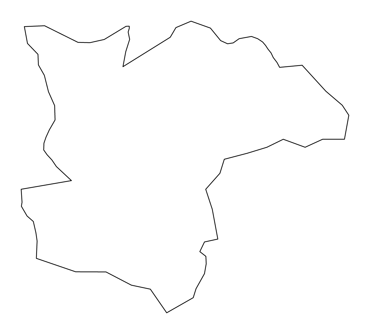 Outline map of Ērgļu Municipality, Latvia.