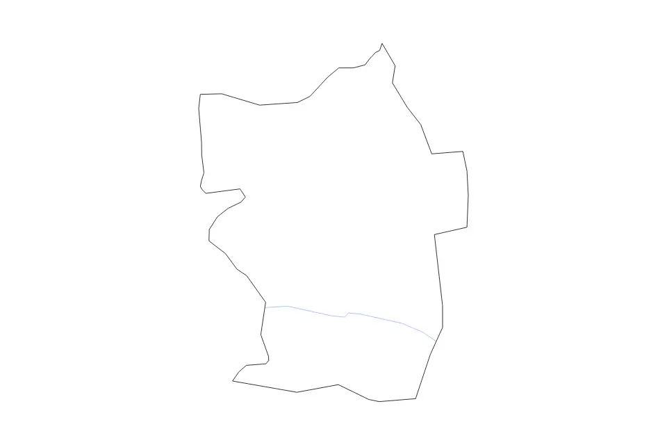 Outline map of Viesīte Municipality, Latvia with subdivision borders and rivers.