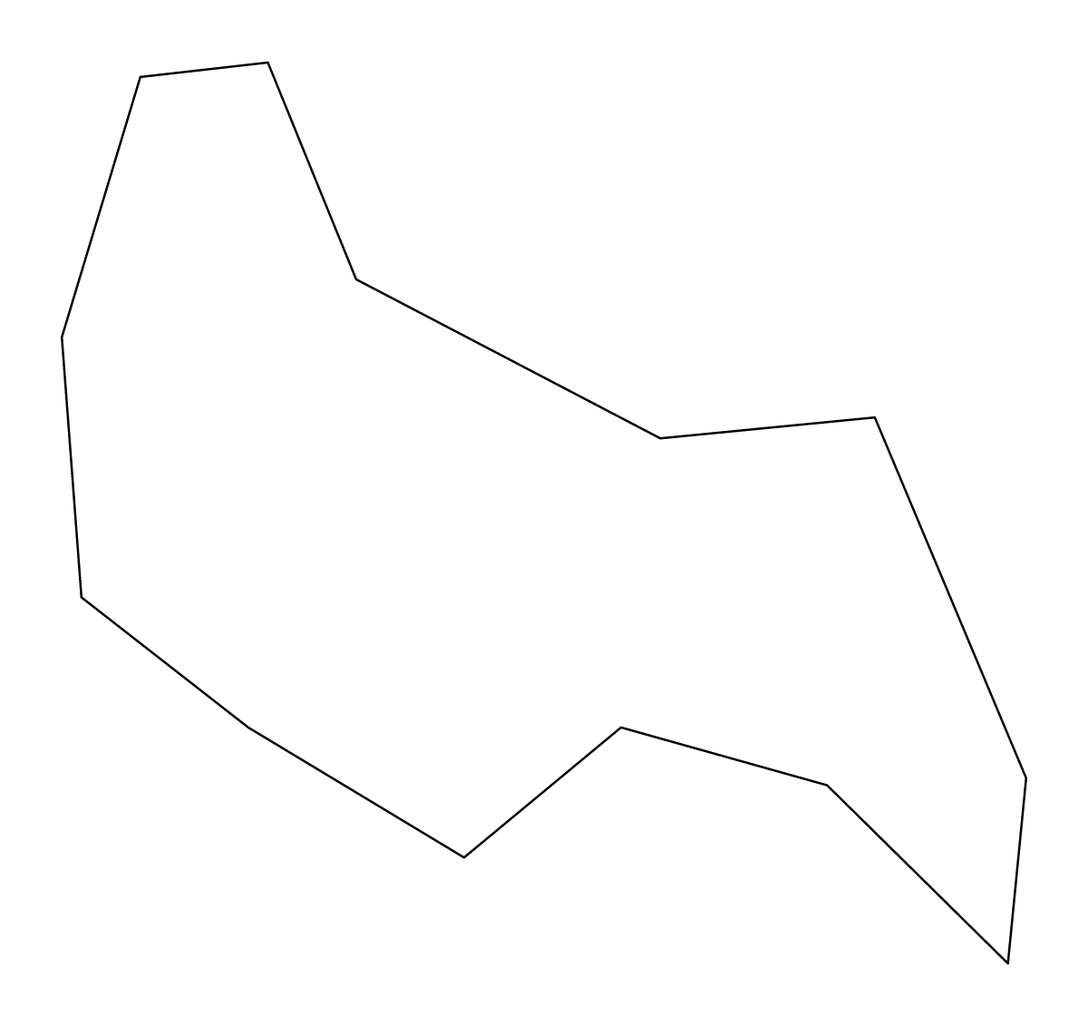 Outline map of Eschen, Liechtenstein.