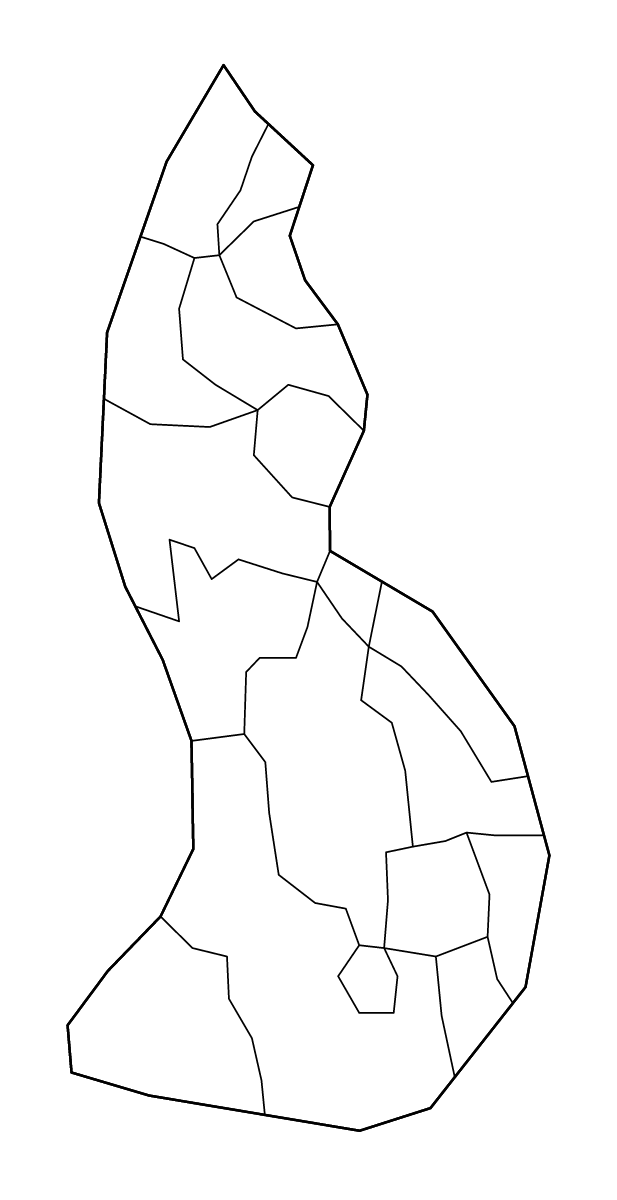 Carte de contour de Liechtenstein avec limites administratives internes et rivières.
