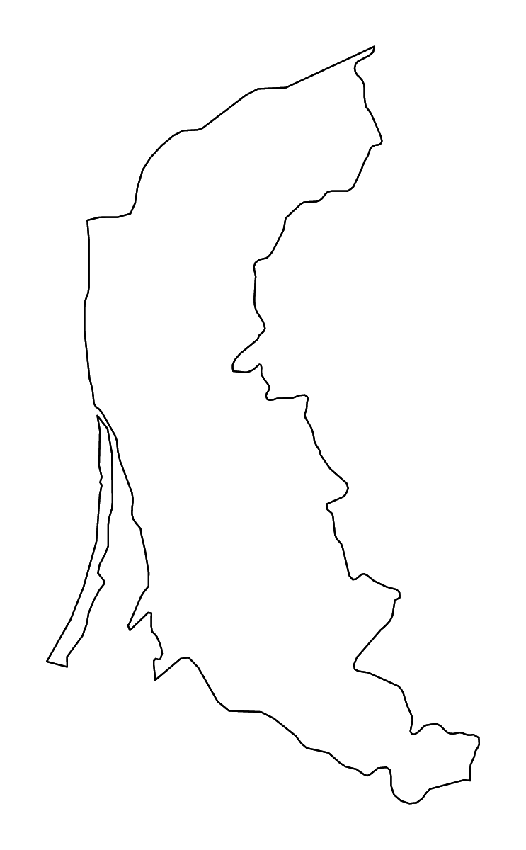 Carte de contour de Klaipėda, Lithuania avec rivières.