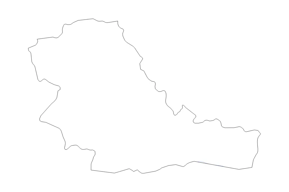 Outline map of Tauragė County, Lithuania with subdivision borders and rivers.