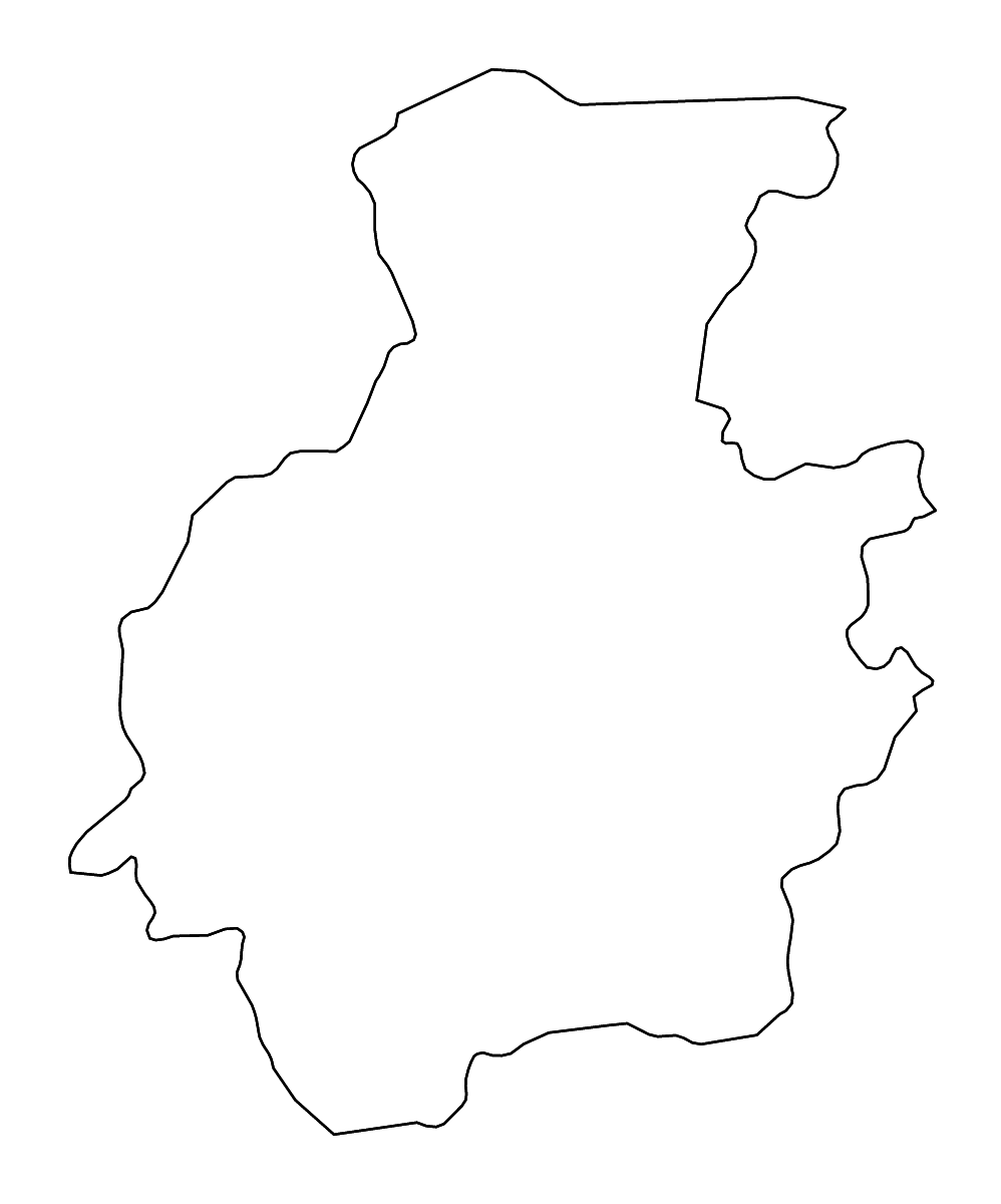 Outline map of Telšiai County, Lithuania with rivers.