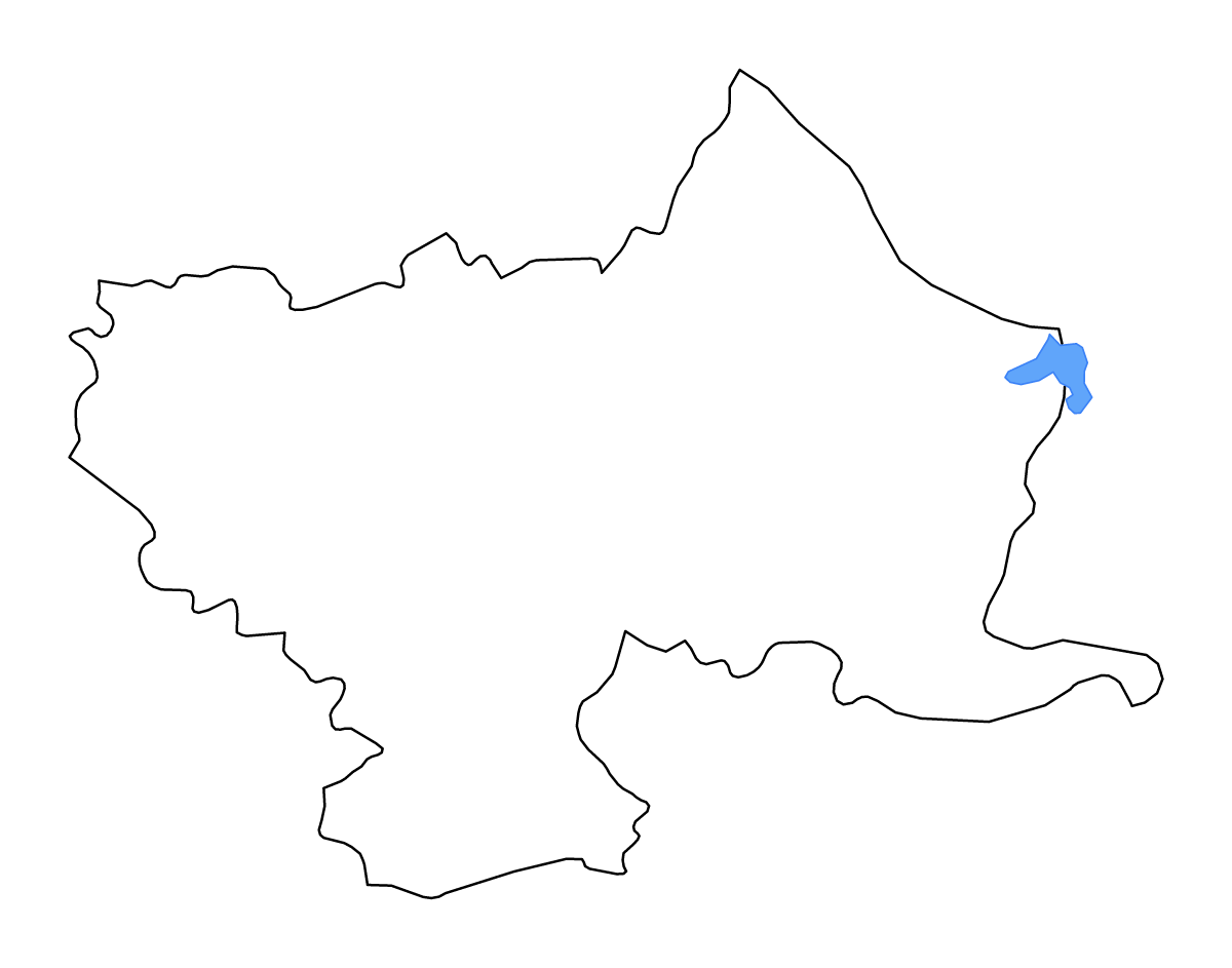 Mapa de contorno de Utena, Lithuania con lagos y ríos.