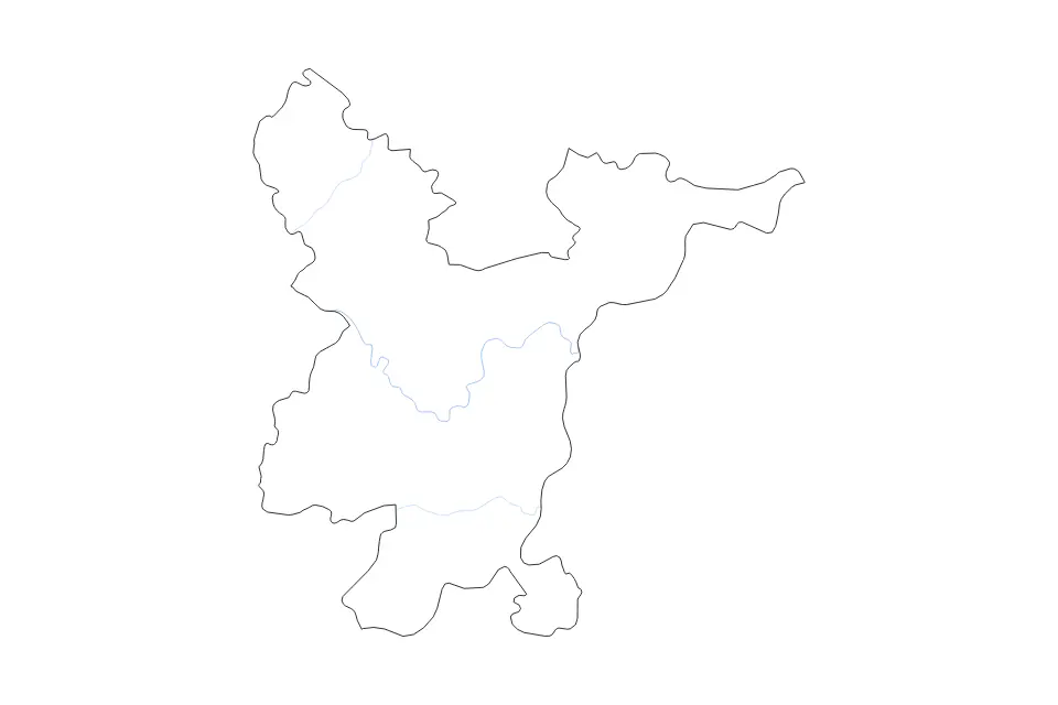 Mapa de Vilnius, Lithuania de tipo contorno y ríos para Europa, con contorno y ríos con límites limpios.