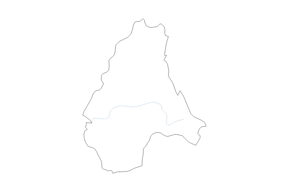 Carte de Diekirch, Luxembourg de type contour et rivières pour Europe, montrant contour et rivières avec des limites nettes.