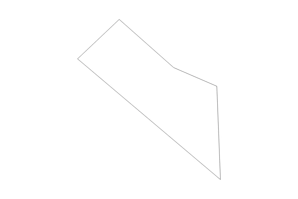 Outline map of Birgu Administrative Area, Malta with subdivision borders.