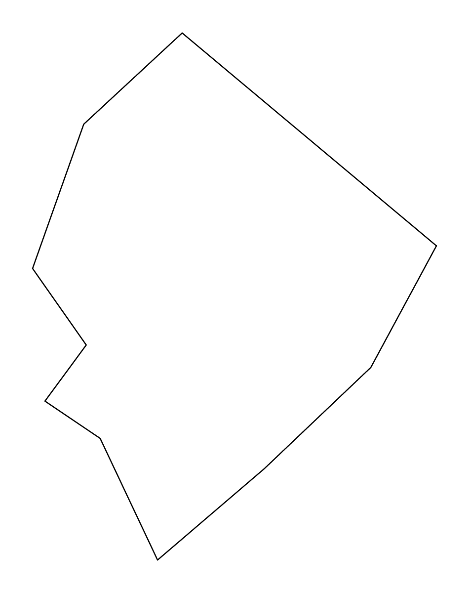 Outline map of Floriana, Malta.