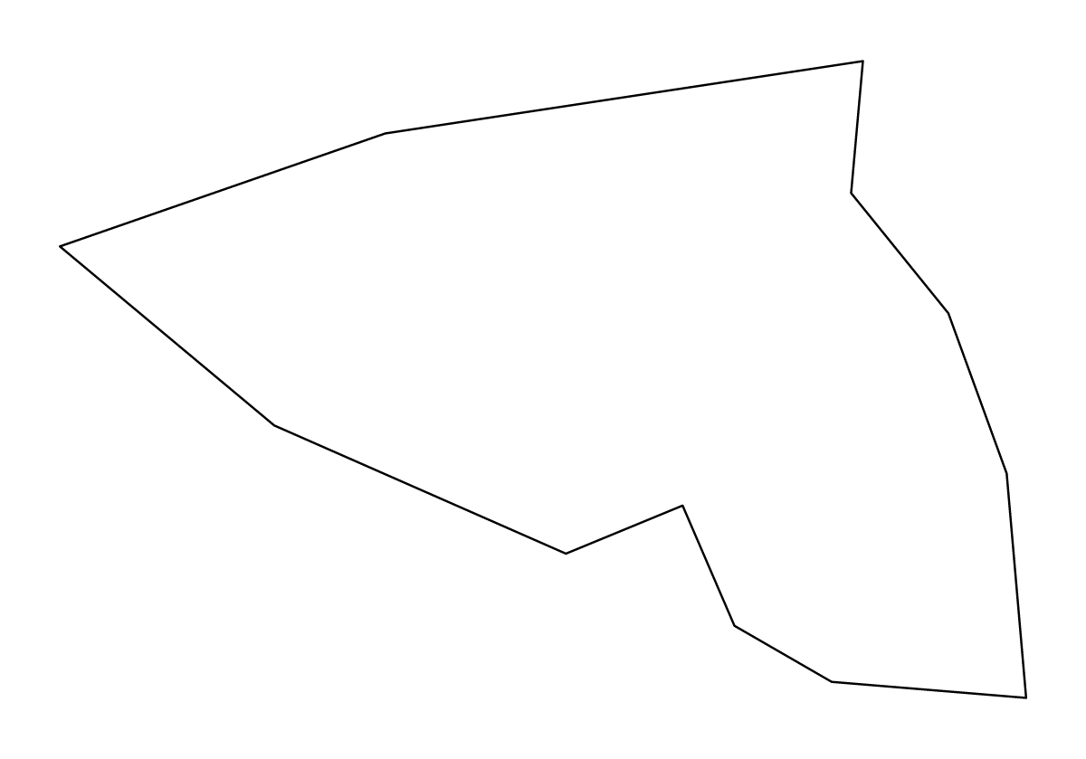 Outline map of Għarb, Malta.