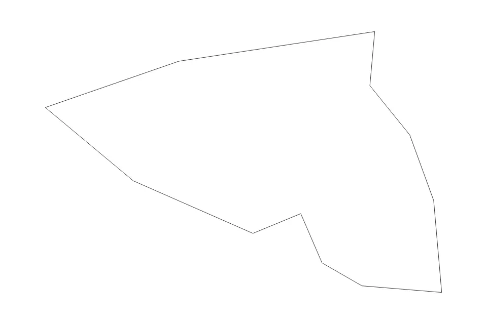 Outline map of Għarb Administrative Area, Malta with subdivision borders.